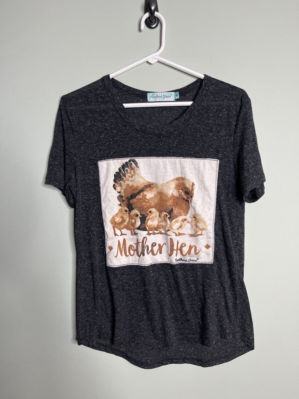 Southern Grace Grey Mother Hen Tee Small